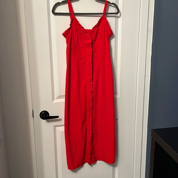 Red midi topshop dress - Picture 1 of 5